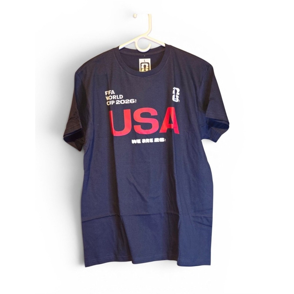 FIFA World Cup 2026 USA Official T-Shirt Mens S, M & L Navy Blue‎